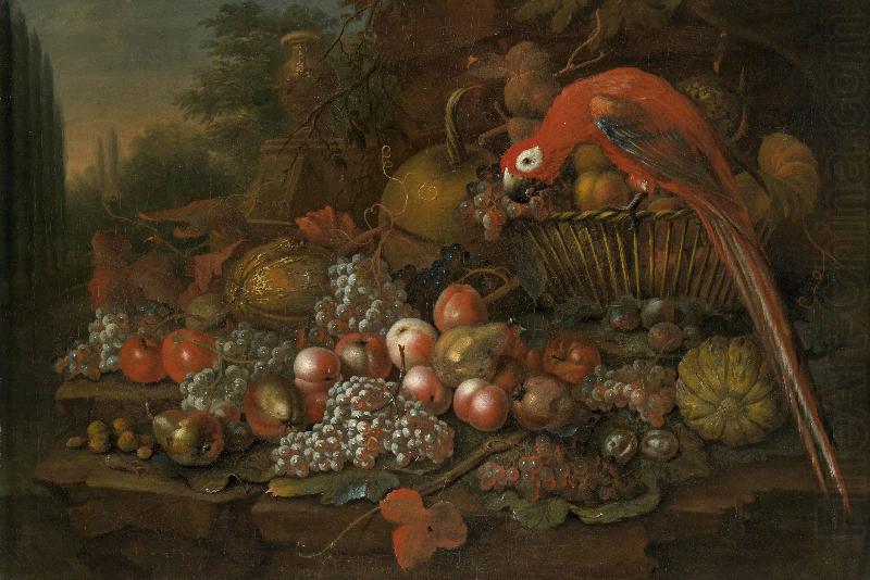 Francis Sartorius Still life with fruits and a parrot oil painting picture